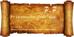 Prikosovits Peónia névjegykártya